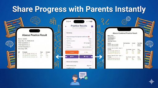 Abacus calculation screen with step-by-step visualization